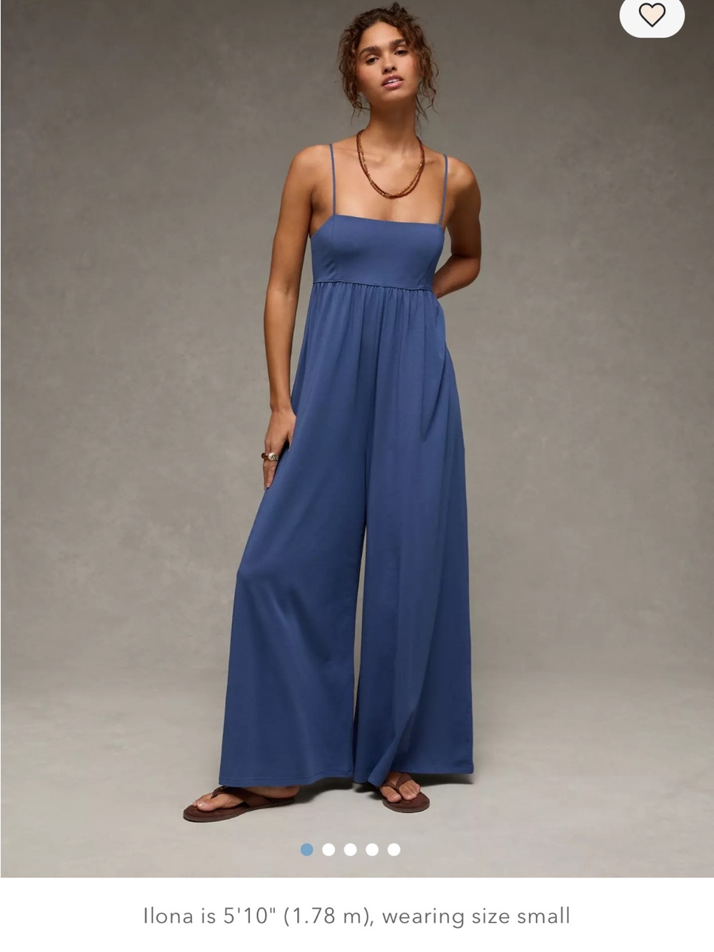 American Eagle Outfitters Blue Wide-Leg Jumpsuit